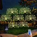 7 Pack Solar Garden Lights, Firework Lights, Solar Light Decorative, 8 Lighting Modes with Remote 120 LED Twinkling Waterproof Landscape Outdoor Decor for Garden Pathway Lawn Decor (Warm White)