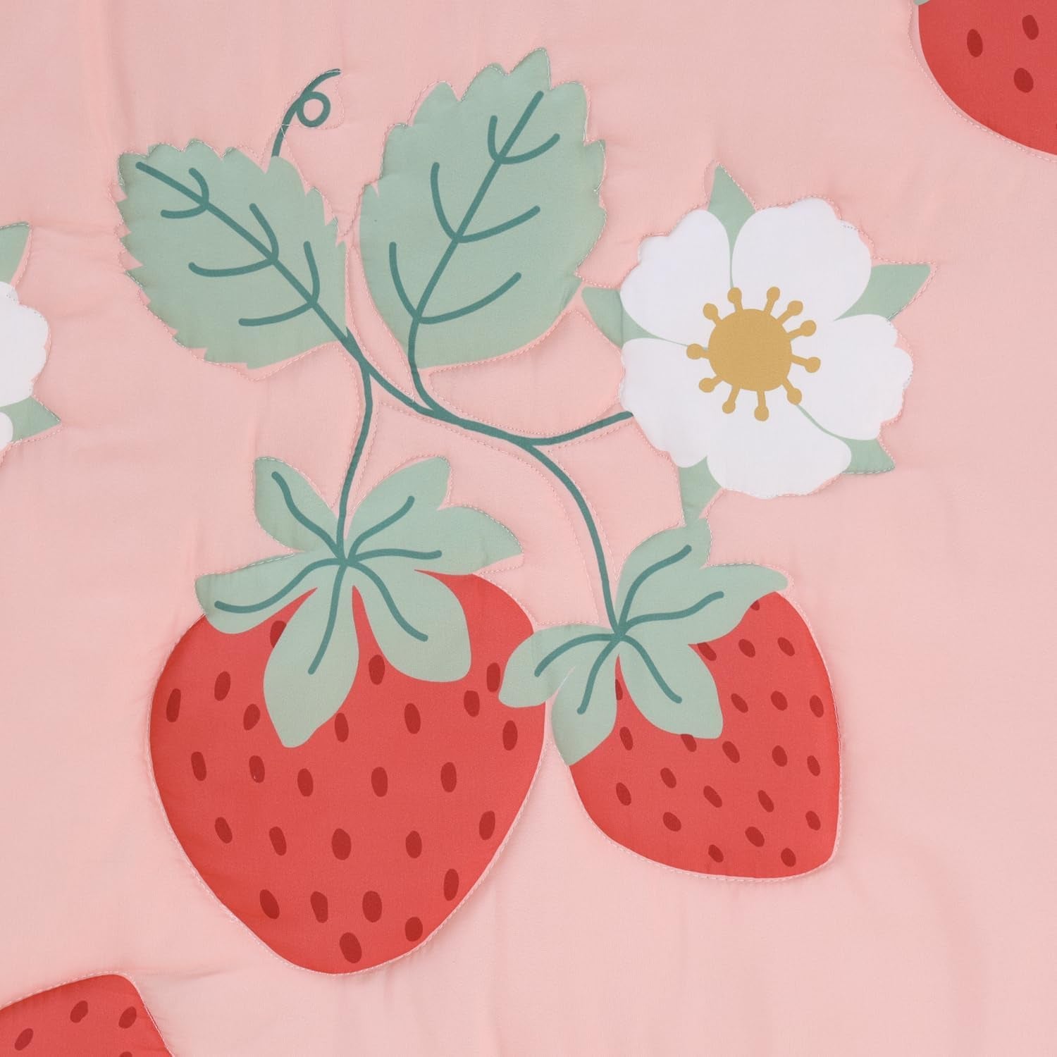 Strawberry Sweet 3-Piece Baby Girl Crib Bedding Set – Pink Nursery Bedding, Crib Comforter & Decor for Newborns and Toddlers