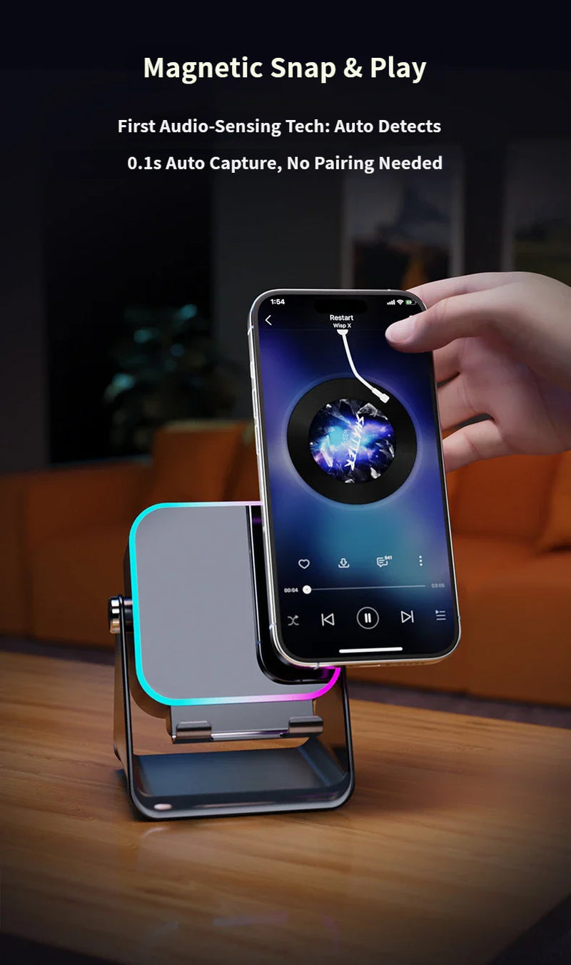 5-In-1 Wireless Speaker Stand with Smart Induction Playback