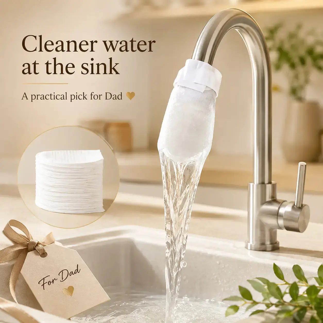 Faucet Water Filter Bag for Kitchen Sink, Removes Rust & Impurities, Reusable Purifier Pouch for Tap Water, Spring Water, Camping & Travel