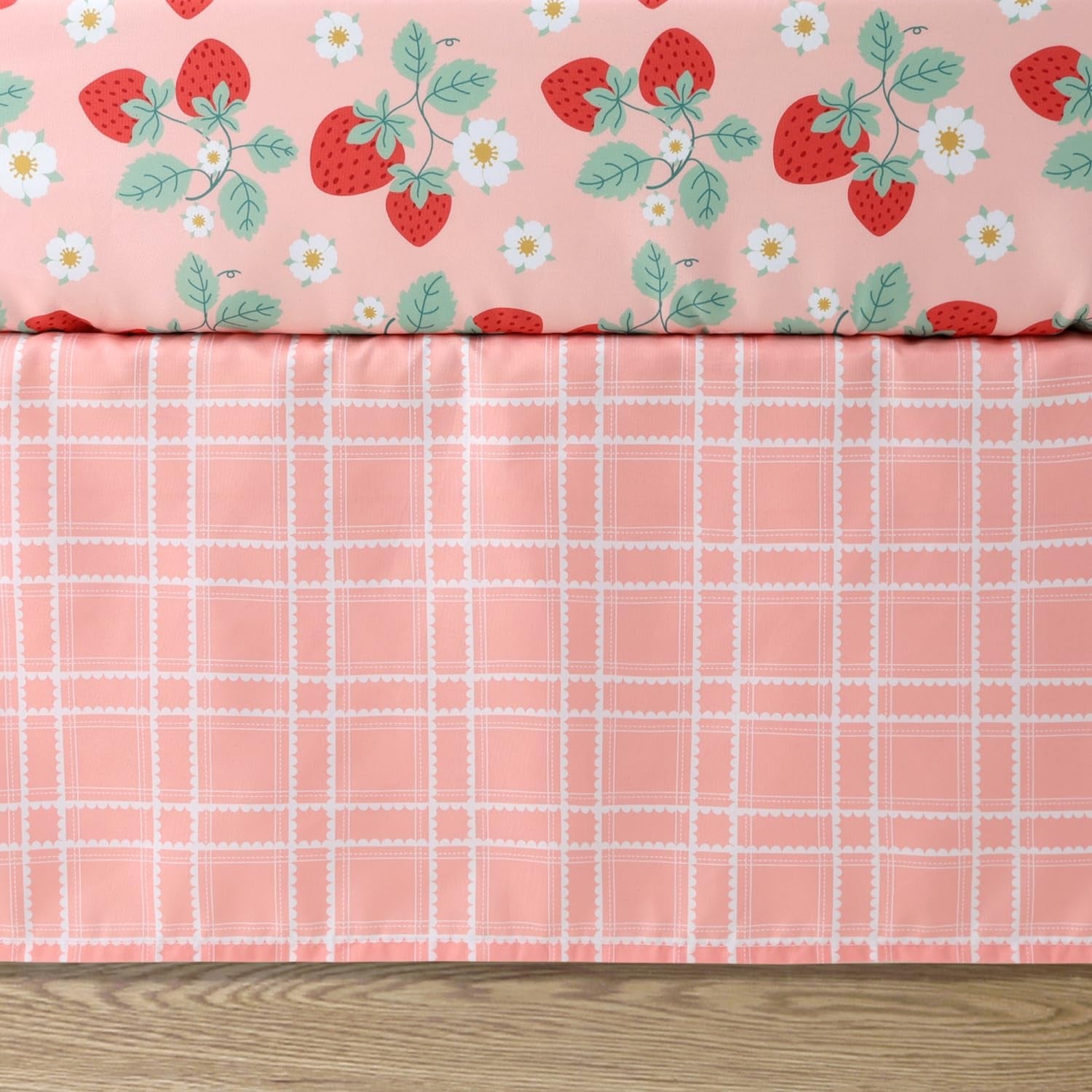Strawberry Sweet 3-Piece Baby Girl Crib Bedding Set – Pink Nursery Bedding, Crib Comforter & Decor for Newborns and Toddlers
