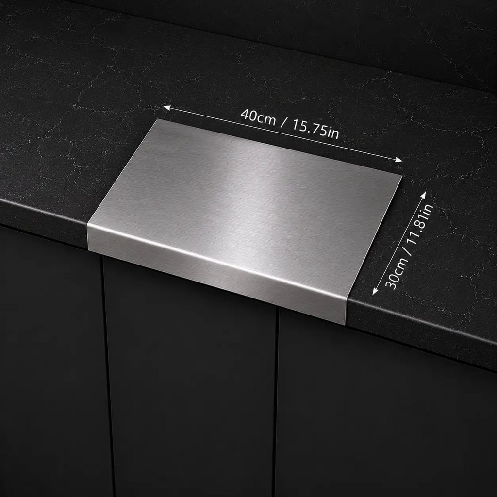 Stainless Steel Chopping Board - Non-Slip Kitchen Cutting Board for Use with Knives, Essential Household Kitchen Accessory Gadget