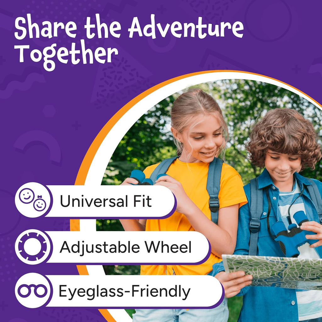 Think Peak Black Binoculars Science Toy for Kids Ages 3-12 Years - Real Compact Outdoor Adventure & STEM Educational Nature Hiking Explorer for Bird Watching, Camping Children’S Birthday Gift