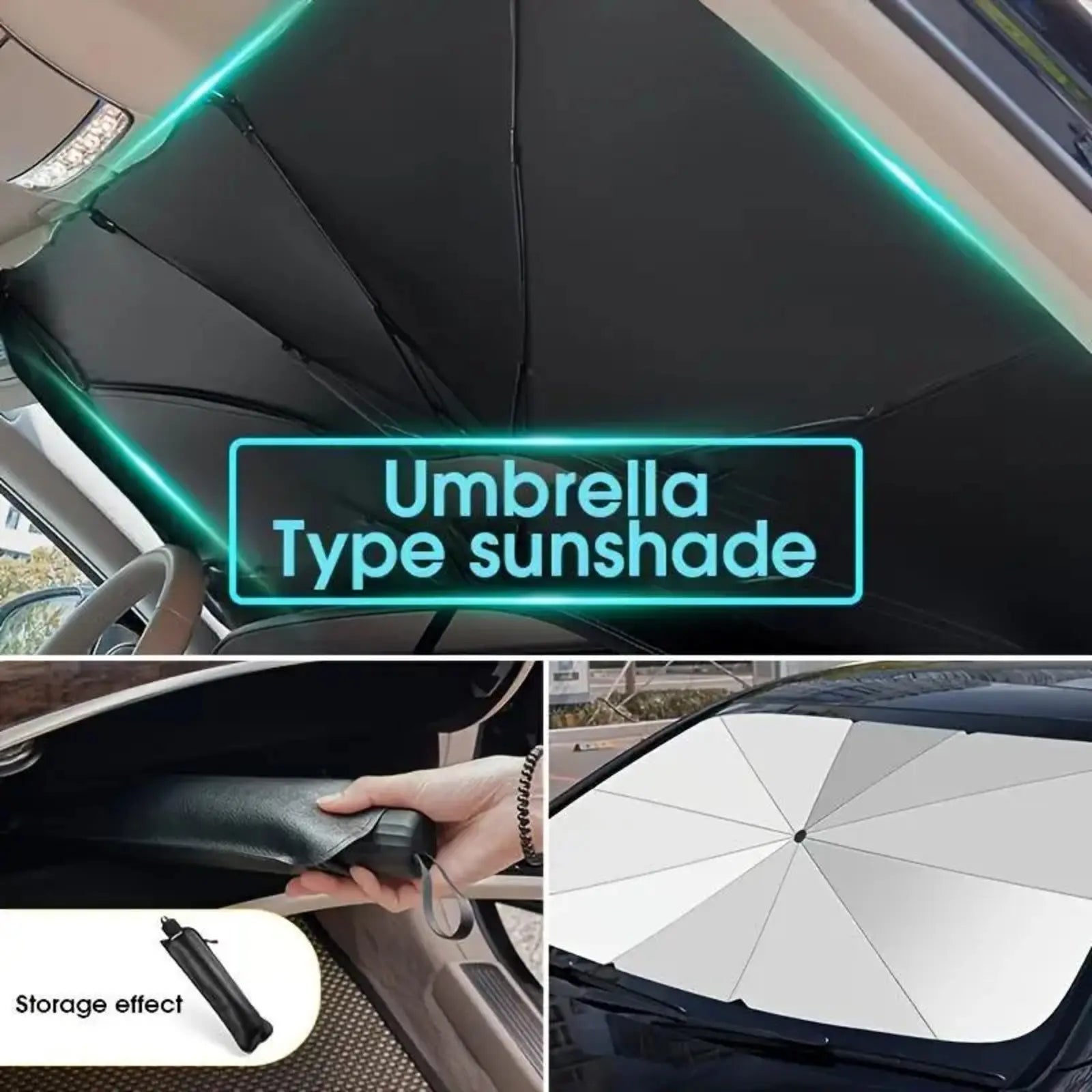 Car Exterior Accessories,Foldable Windshield Sunshade,Portable Car Sunshade, Windshield Sunshade,Daily Car Windshield Cooling Umbrella.