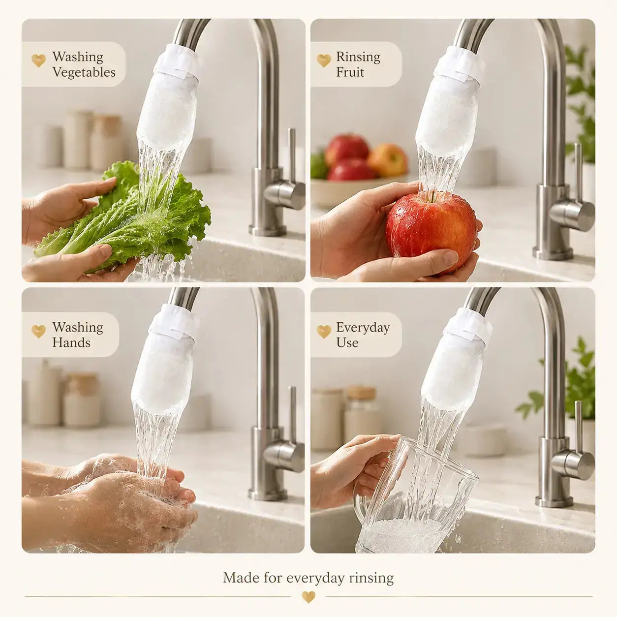 Faucet Water Filter Bag for Kitchen Sink, Removes Rust & Impurities, Reusable Purifier Pouch for Tap Water, Spring Water, Camping & Travel
