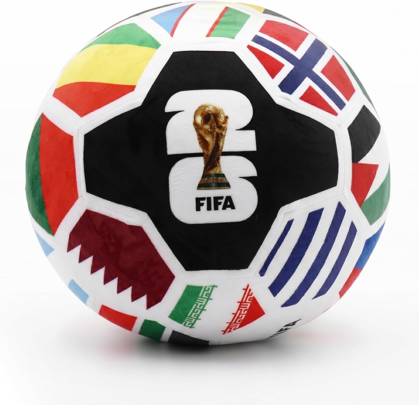 FIFA World Cup 2026 Soccer Ball Plush for Kids - Official 11.8Inch Soccer Plush Toy Pillow with Trophy Design - Soft Soccer Stuffed Animal for Room Decor, World Cup 2026 Merchandise
