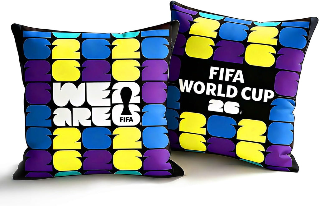 FIFA World Cup 2026 Trophy Throw Pillow - Official FIFA World Cup 2026 Merchandise - 18X18 Inch Plush Pillow Cushion for Bedroom, Sofa, Home Decor - Collectible Gift for Soccer Fans
