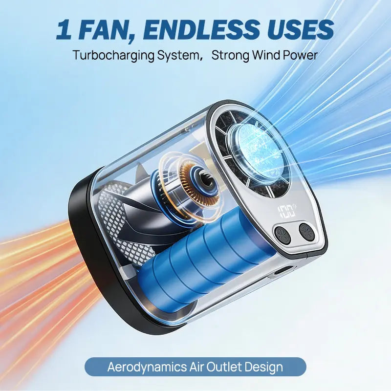 【Fathersdaygift & 3-Days Shipping】Joytutus Semiconductor Cooling Car Clip on Fan - 360° Rotation, 100 Speeds Adjustable, LED Display, USB Rechargeable, Wide Clamp, 16℃ Semi-Cooling, 20Hr 3000Mah Battery, Personal Summer Fan for Car Sunvisor Backseat