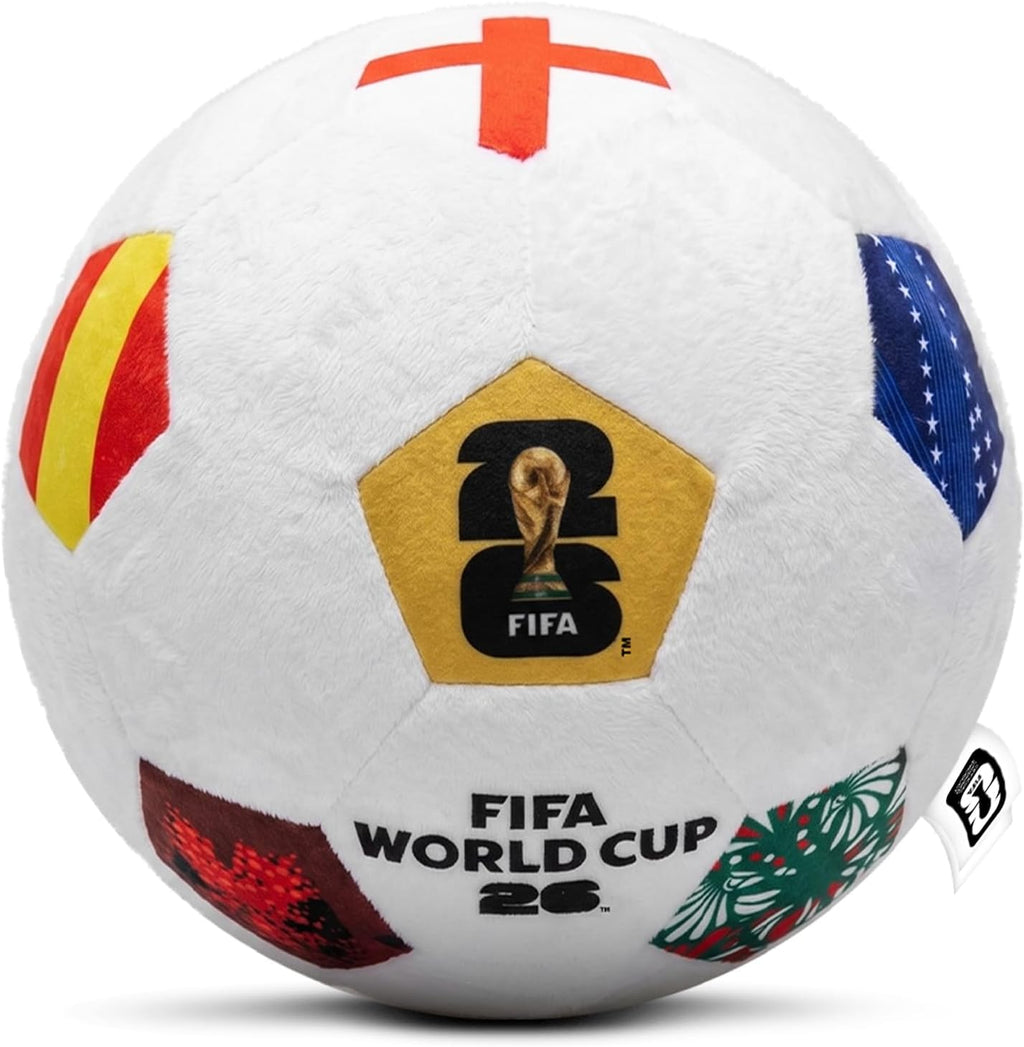 FIFA World Cup 2026 Soccer Ball Plush for Kids - Official 11.8Inch Soccer Plush Toy Pillow with Trophy Design - Soft Soccer Stuffed Animal for Room Decor, World Cup 2026 Merchandise