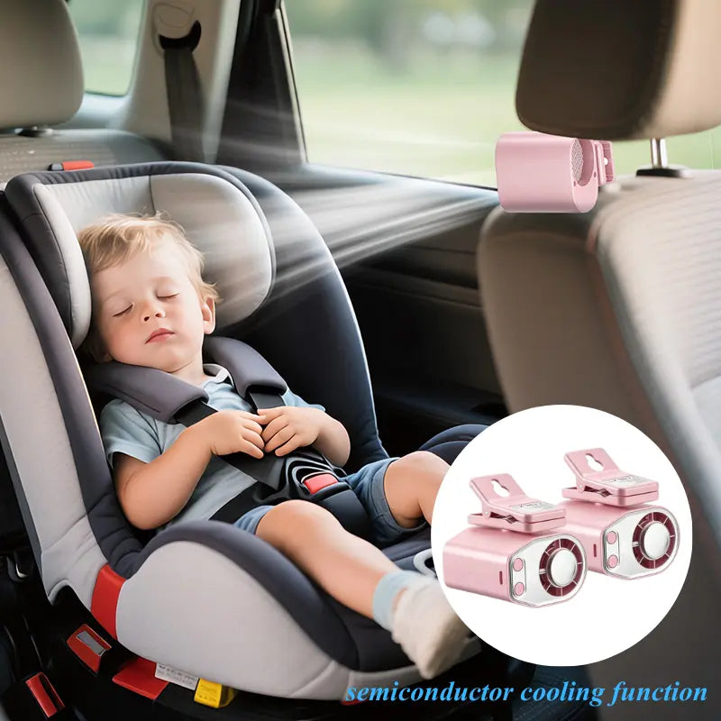 【Fathersdaygift & 3-Days Shipping】Joytutus Semiconductor Cooling Car Clip on Fan - 360° Rotation, 100 Speeds Adjustable, LED Display, USB Rechargeable, Wide Clamp, 16℃ Semi-Cooling, 20Hr 3000Mah Battery, Personal Summer Fan for Car Sunvisor Backseat