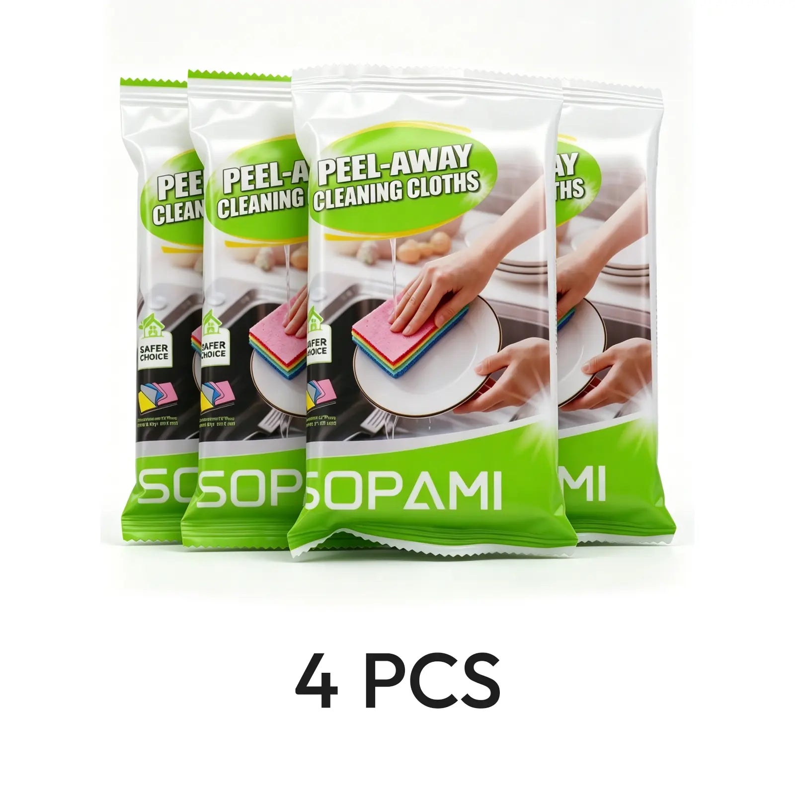 SOPAMI 12-Layer Peelable Rainbow Cleaning Cloths - PVA & Microfiber, Non-Abrasive, Super Absorbent, Reusable, Streak-Free Sponge Wipes, Hygienic Peeling Design for Kitchen, Bathroom, Living Room, Glass & All Household Surfaces