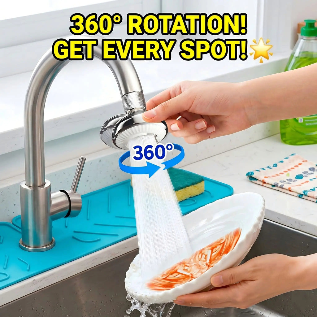 Swivel Faucet Aerator,3-Function Faucet Nozzle,360° Big Angle Rotate Kitchen Sink Faucet Attachment,Faucet Extender for Kitchen 55/64 Inch Female Thread,Kitchen Sink Aerator