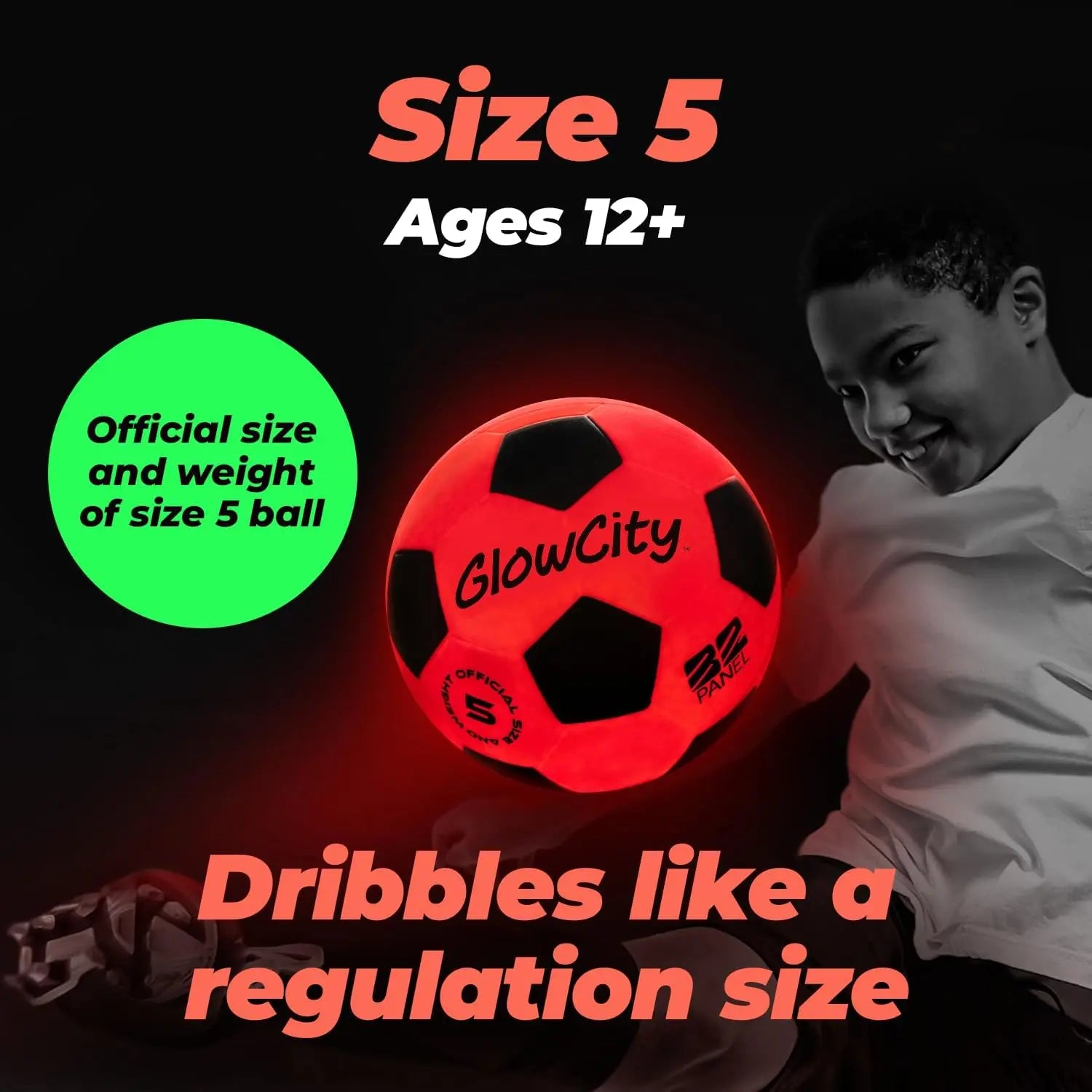 Glowcity Glow in the Dark Soccer Ball